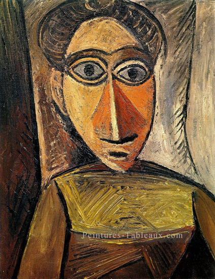 Bust of Femme 4 1907 cubism Pablo Picasso Peintures à l'huile
